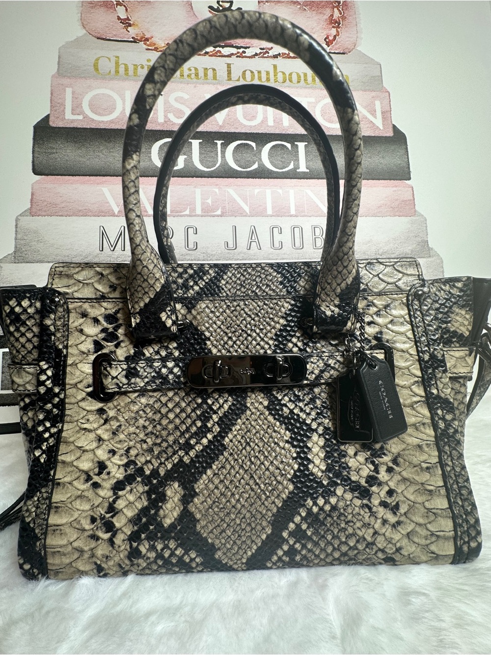 Coach Swagger 27 Carryall in Snake Embossed Leather